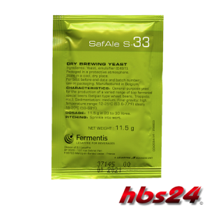 Fermentis trocken Bierhefe SafAle S-33 11,5 g hbs24